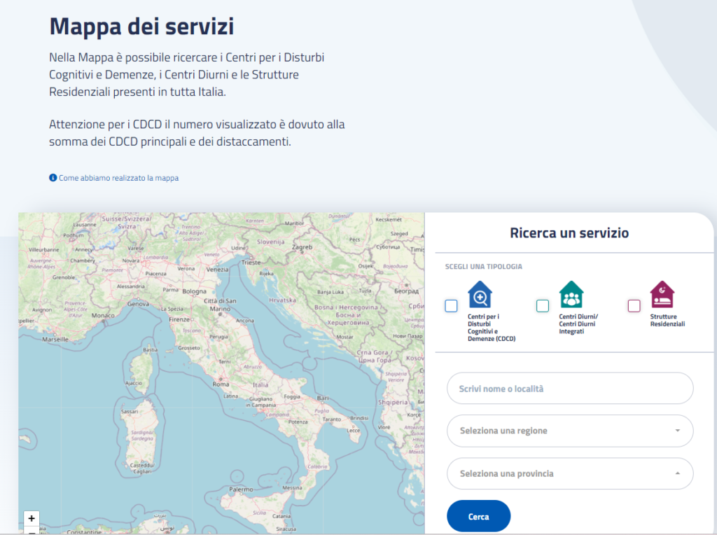 mappa delle demenze
